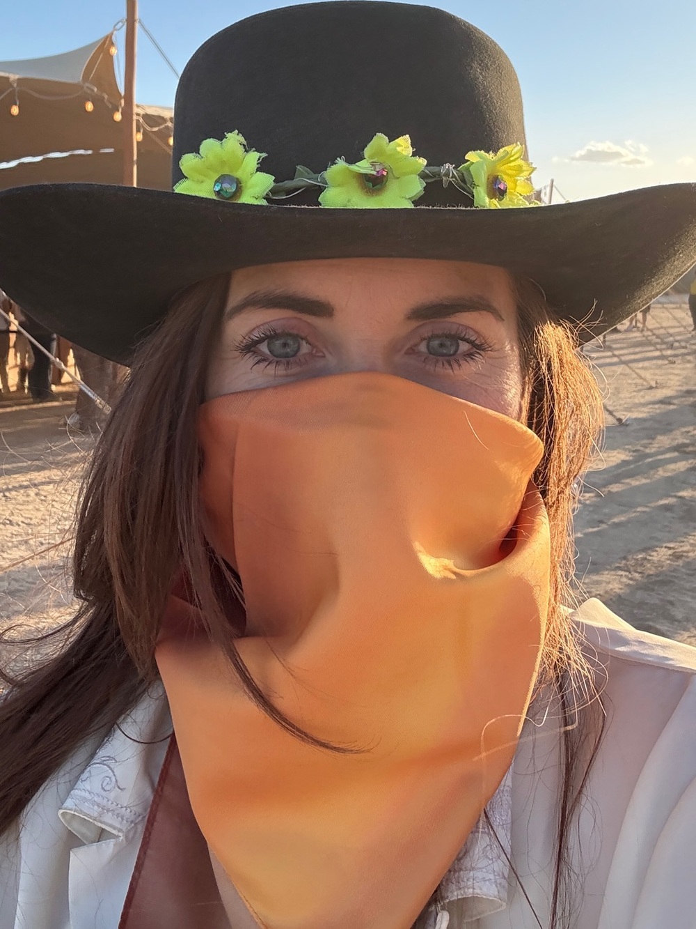Rise festival Gradient Orange and Yellow silky oversized Scarf